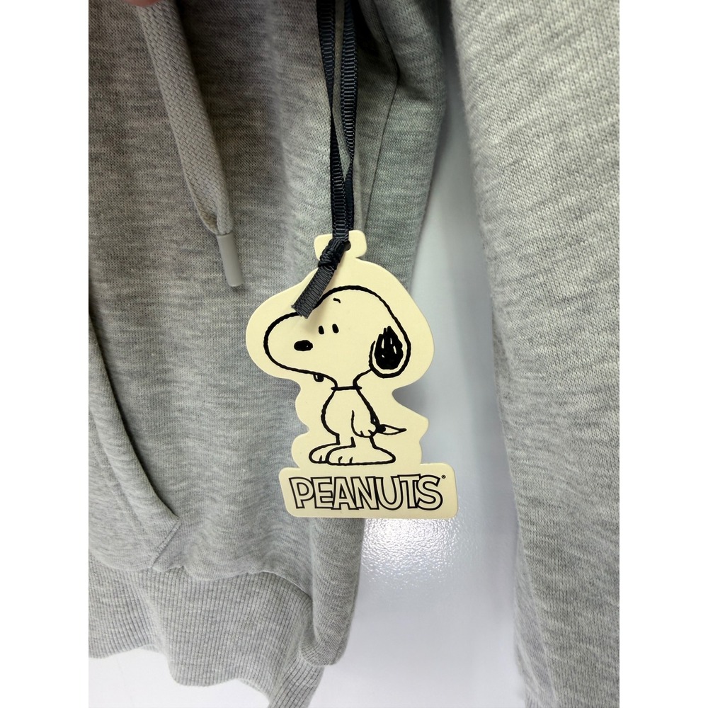 Peanuts Snoopy Doghouse Embroidered Zip Up Hoodie Gray Sz Medium (CC36) NWTs - Picture 3 of 8